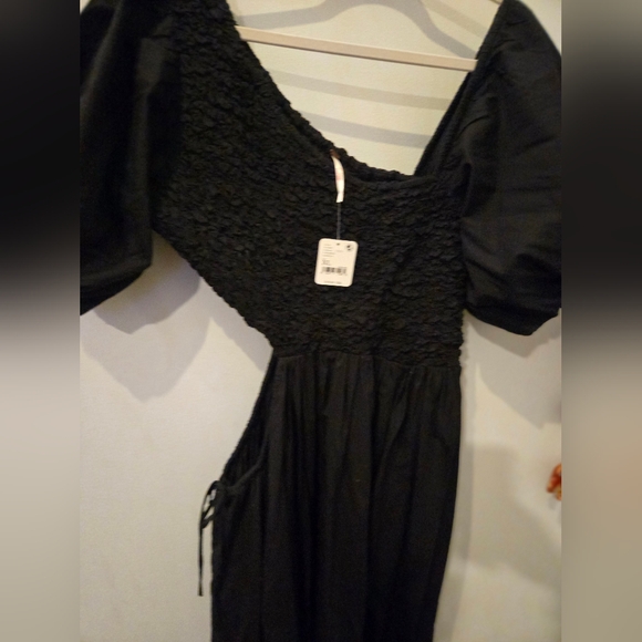 Free People Black Puff Sleeve Sundress - Picture 8 of 11